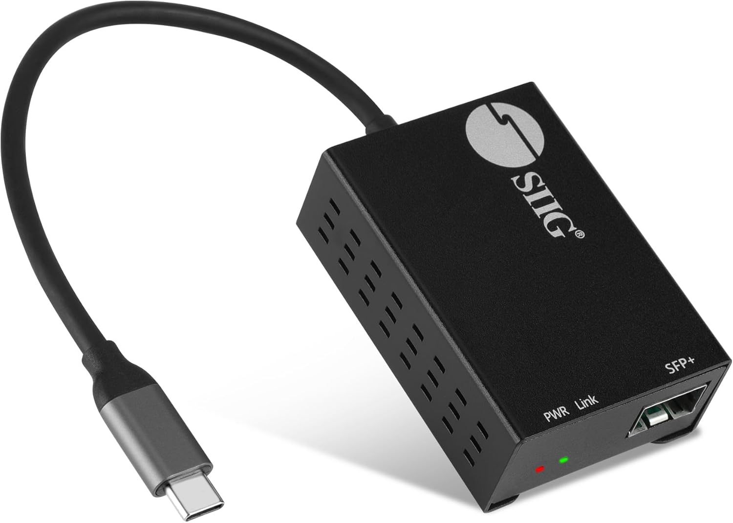 SIIG USB-C to SFP Fiber Gigabit Ethernet Adapter, 1 Gbps, Power Saving Mode IEEE 802.3az, Secure Network Connectivity, Heat Dissipation, Windows and Mac - TAA Compliant (JU-NE0D11-S1)