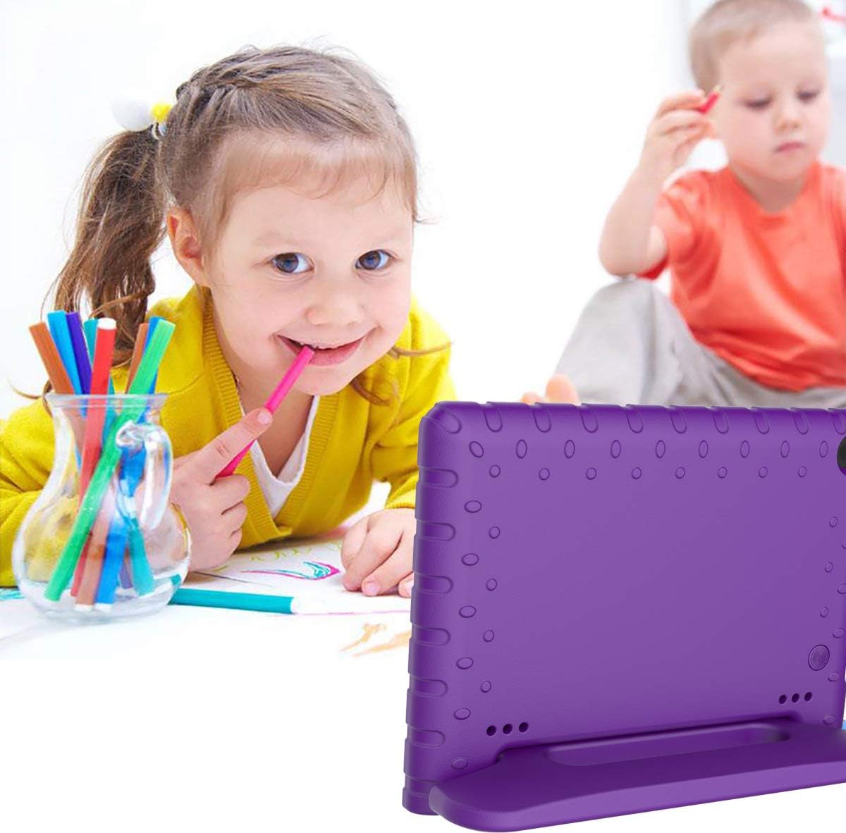 BMOUO Case for All-New Fire HD 8 2017/2018 - Light Weight Shock Proof Convertible Handle Kid-Proof Cover Kids Case for All-New Fire HD 8 Tablet (7th and 8th Generation, 2017 and 2018 Release), Purple