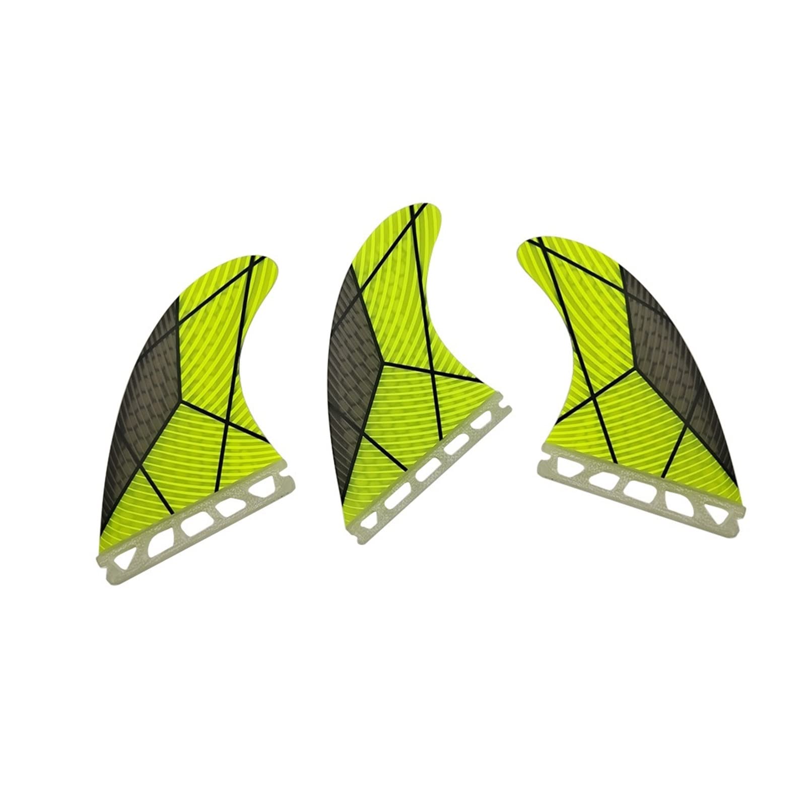 Thruster Surfboard Fins for De Surf 3pcs Paddle Surfing Swim for Paddle Board(Single Tab M YE)