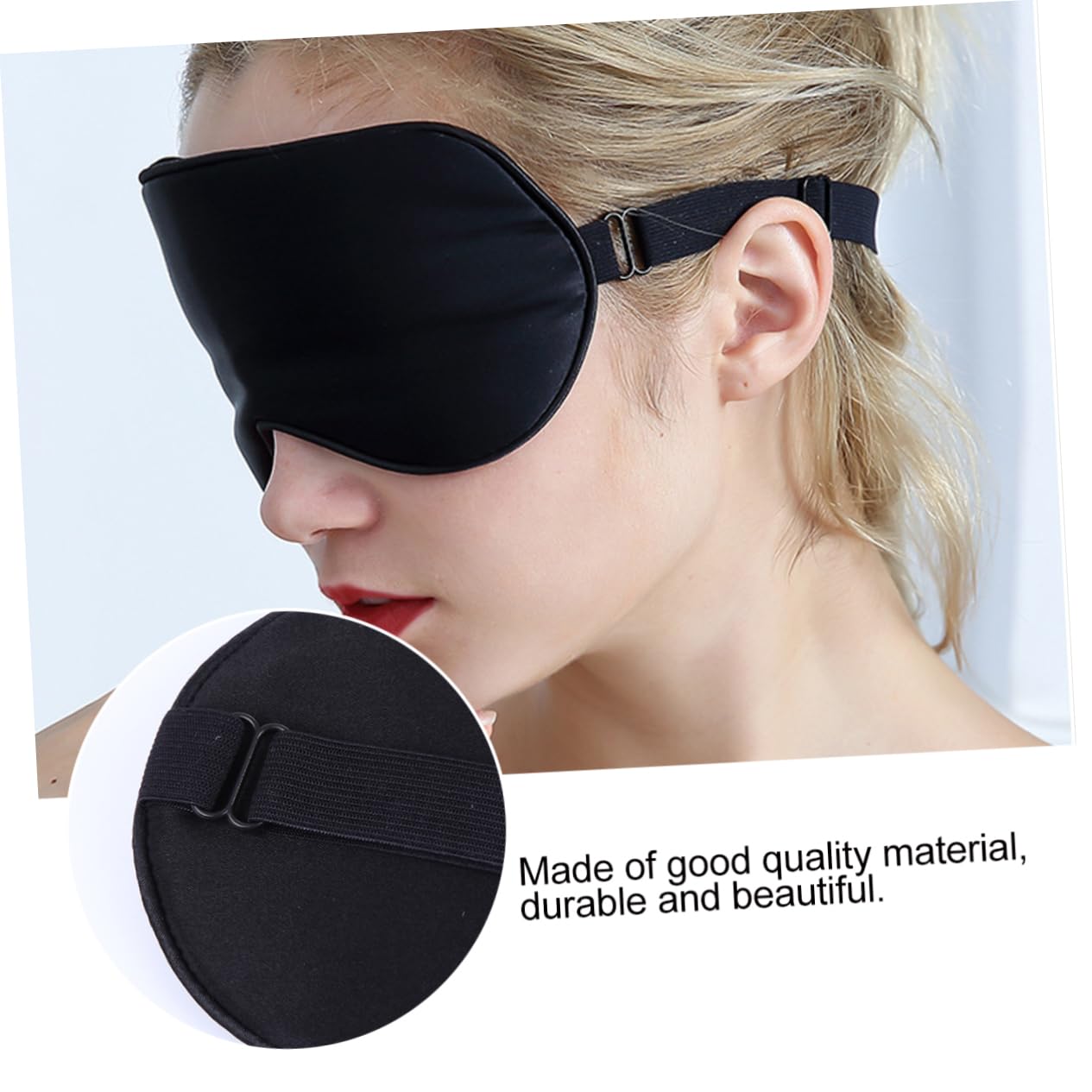 minkissy 3stücke Schlafmaske Aus Seide Mit Verstellbarem Kopfband Lichtundurchlässige Augenmaske Für Erholsamen Schlaf Für Reisen Und Zuhause Schwarz