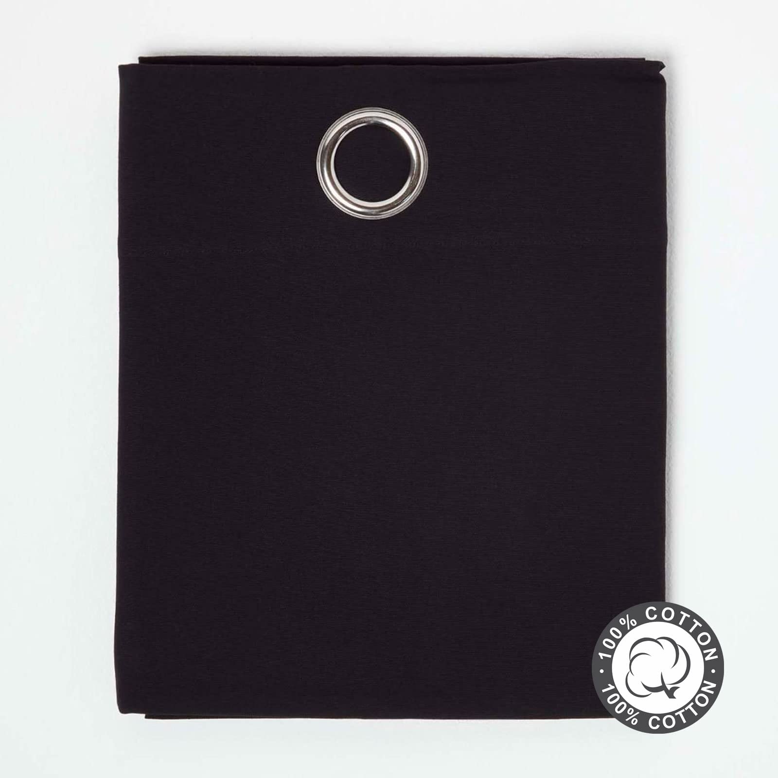 'Tenda "Plain Colour. 100% cotone. Tenda della coppia. Colori: Nero. Di facile manutenzione, lavabile a casa., cotone, nero, 137 x 182 cm