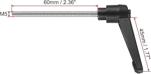 Miniatura 215 de uxcell Palanca de sujeción ajustable M8 x 1.181 in métrica 304 acero inoxidable macho roscado perillas de mano con botón de trinquete giratorio