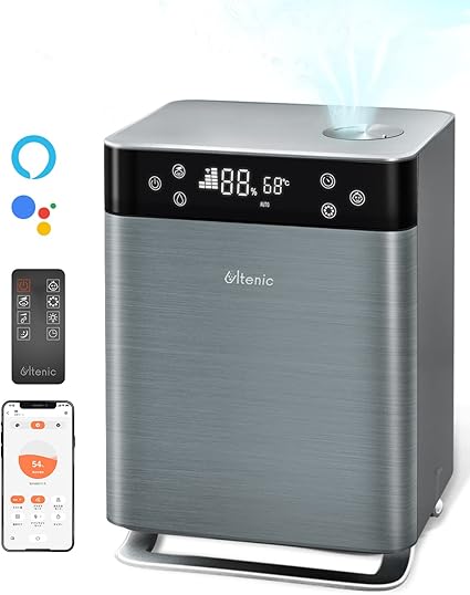 Amazon Ultenic H8 加湿器 超音波式 4 3l大容量 アロマ対応 スマート制御 卓上 空焚き防止 Led ナイトライト 殺菌 省エネ お手入れ簡単 乾燥対策 花粉対策 上部給水 18ヶ月保証 3段階調節 睡眠 一定湿度 一定温度モード タイマー スケジュール調整 和室 洋室30畳