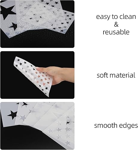 Miniatura 2 de American Flag - Juego de plantillas de 50 estrellas  10 plantillas de pintura reutilizables para pintar en paredes, madera, tela