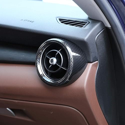 Miniatura 3 de YIWANG Estilo de fibra de carbono ABS cromo lado delantero aire acondicionado salida cubierta Trim 2 unids para Alfa Romeo Stelvio 2017 2018 Auto