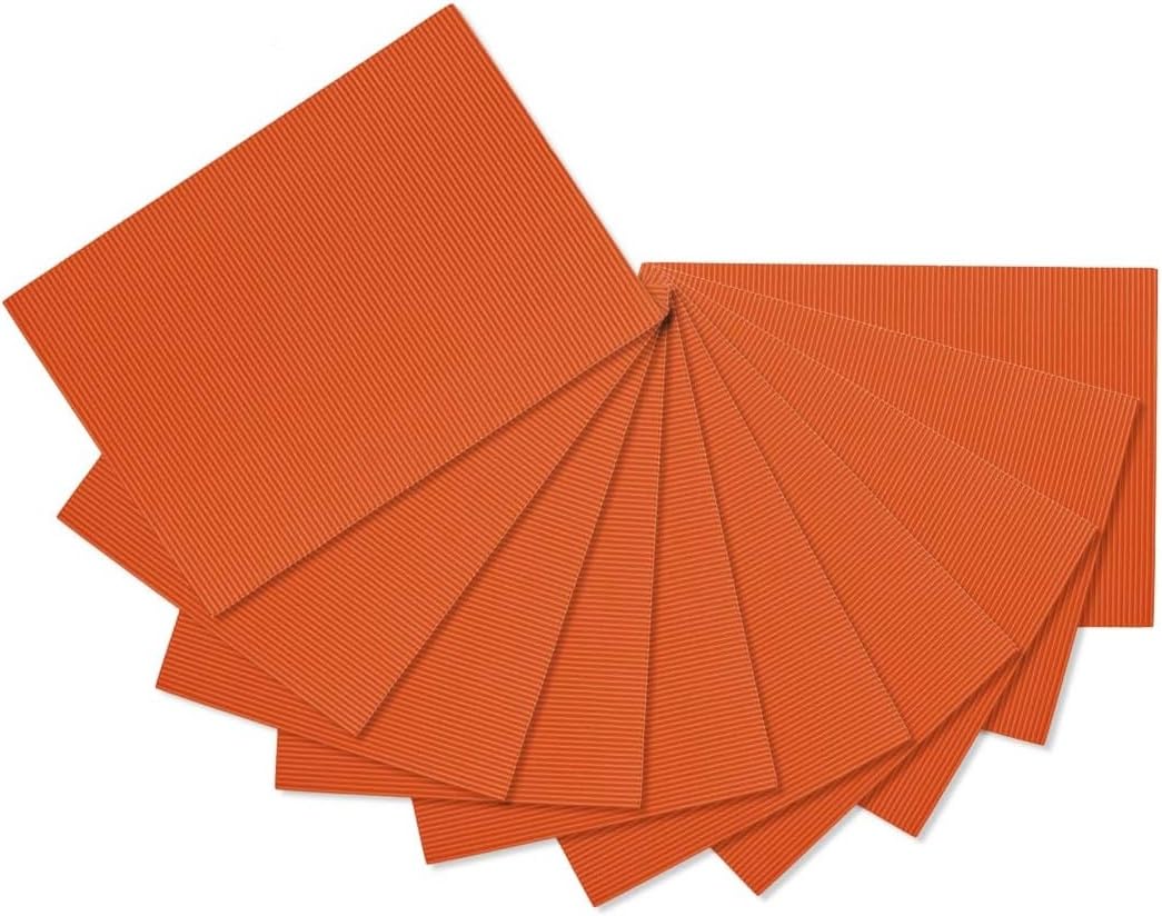 Lot de 10 plaques en carton ondulé orange A4 pour bricolage - ODETOJOY