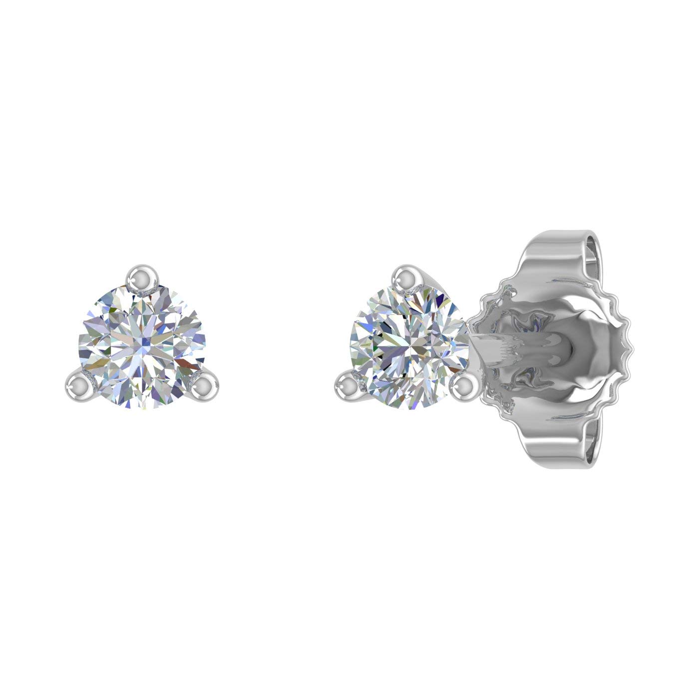 1/10 Carat 3-Prong Diamond Stud Earrings in 14K Gold