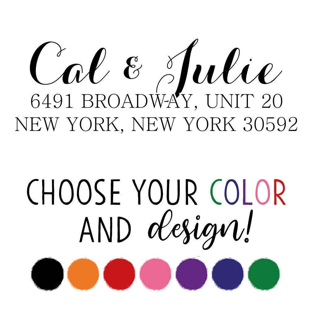 Custom Address Stamp | Personalized Address Stamp | 5 Designs & 7 Colors! (Design 4)