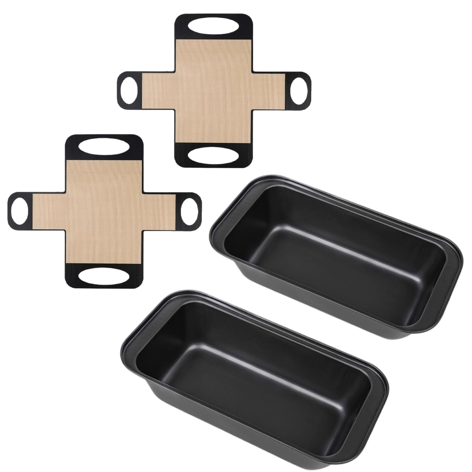 flintronic Teglia per Pane in Acciaio al Carbonio Antiaderente, 27.5×15×6cm, 2 Pezzi Stampo da Forno per Pane a Cassetta, Temperatura Max 220°C