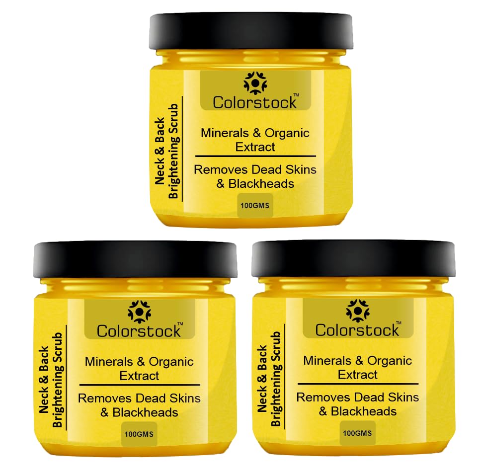COLORSTOCK Neck and Back Brightening Scrub (Pack of 3, Each 100 Gram)|Body Scrub to Remove Dead Skin Ideal Use for Men and Women Scrub for Tan and Dead Cell Removal Gentle Exfoliation|-image-20