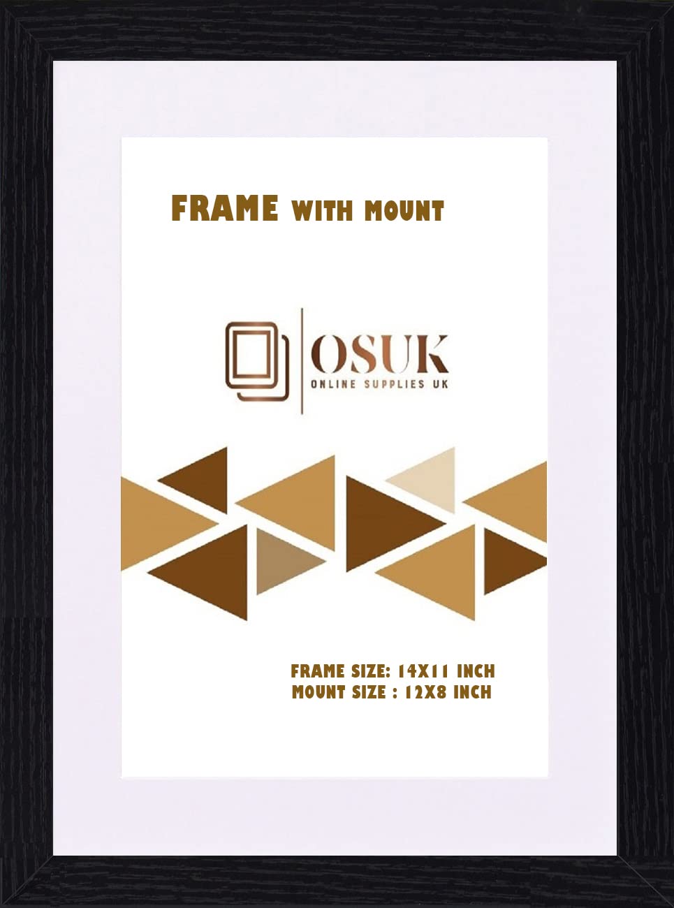 Frameeazy Black Osuk 14X11 Inch Photo Picture Frame Modern Wood Poster Frames With White Mount Ready To Hang Portrait Or Landscape