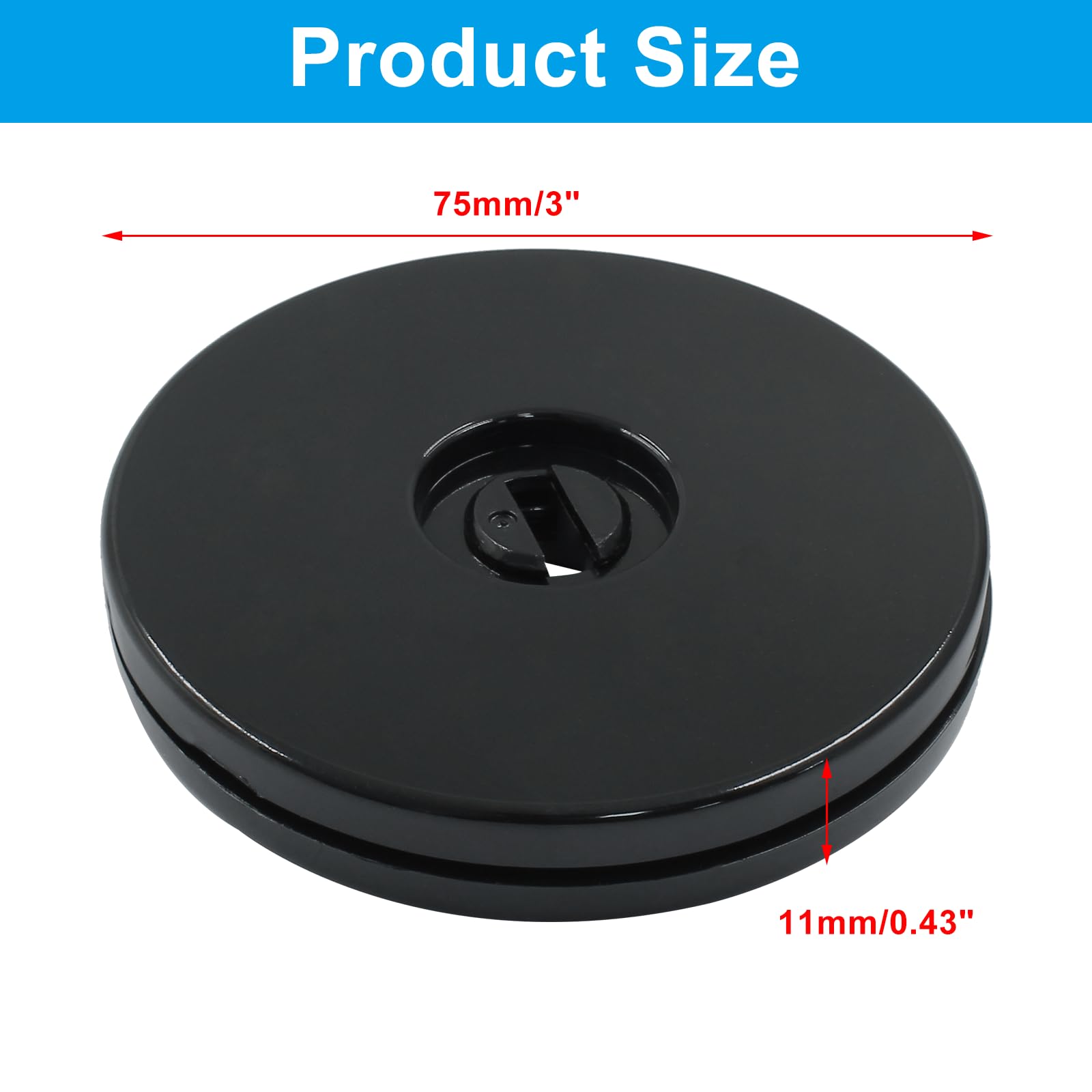 4 platos giratorios acrílicos Lazy Susan de 3 pulgadas, organizador de plato giratorio negro, base giratoria redonda para estante de especias, mesa, pasteles, decoración de galletas 3