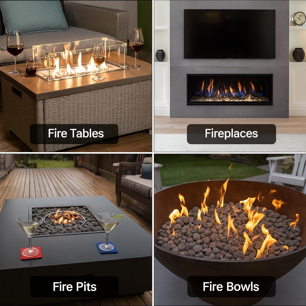 Large Tumbled Lava Stones – 3" x 5" Gray/Black Volcanic Fire Pit Rocks, High-Heat Decorative Media for Fire Pits, Fire Bowls & Fireplaces (20 lb. Bag)