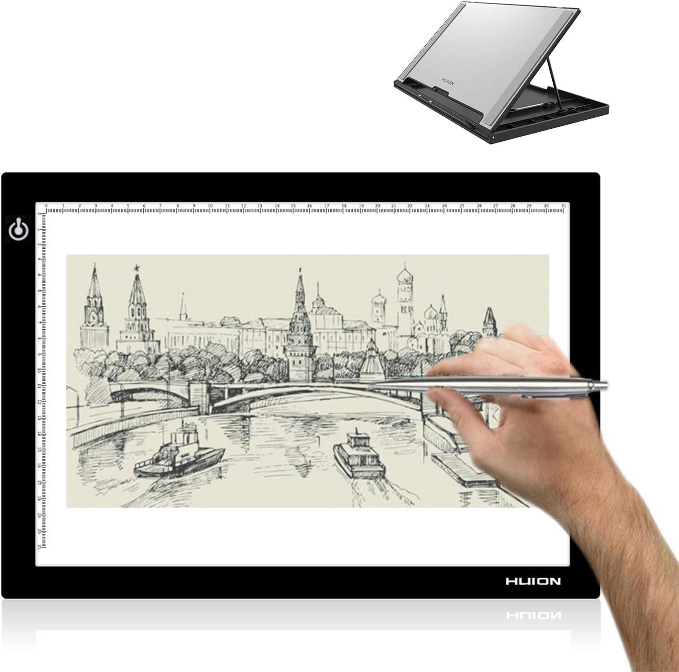 L4S LED Light Box A4 Ultra-Thin USB Powered and Huion ST300 Adjustable Drawing Tablet Stand