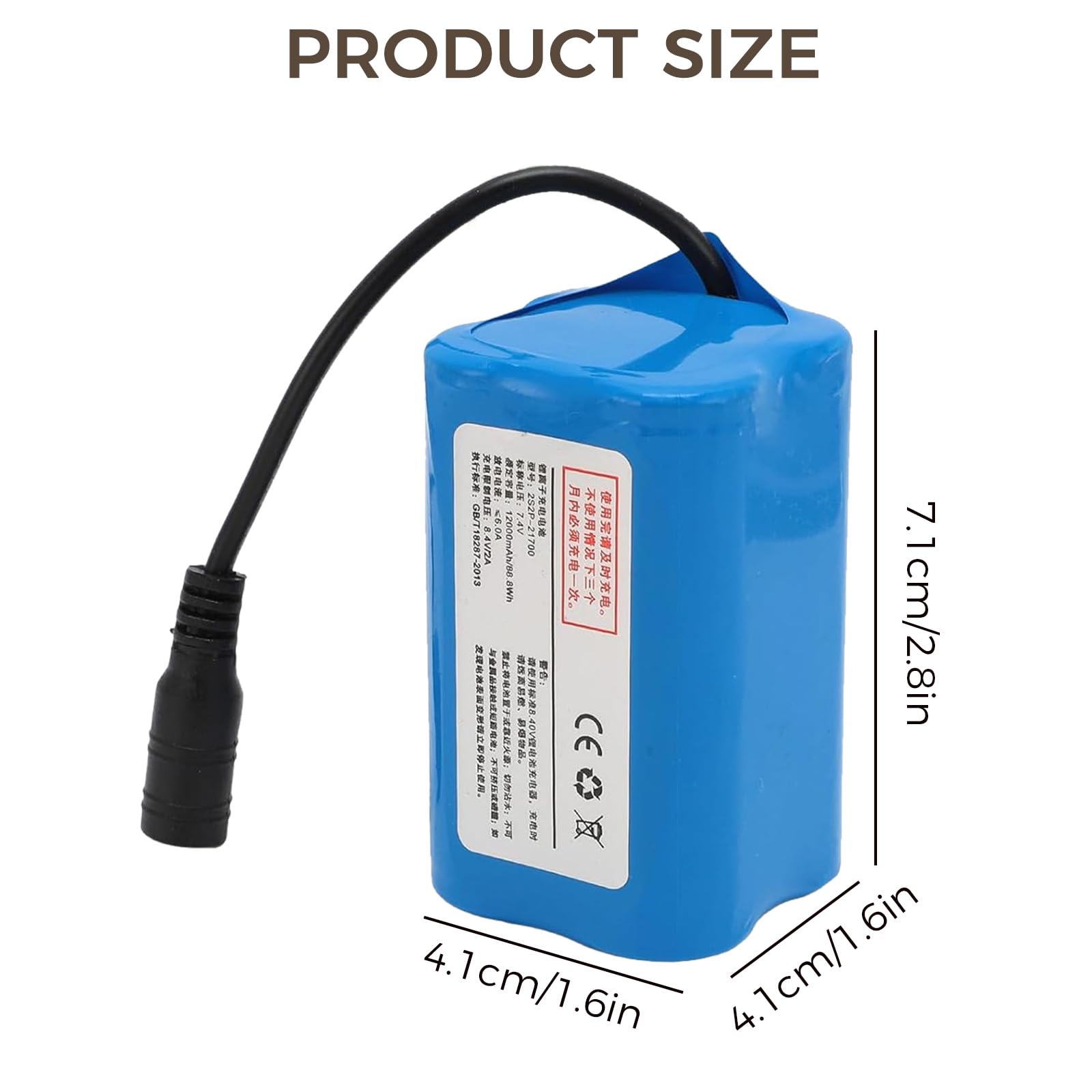Batteria per barca radiocomandata, 12000 mAh, 7,4 V, batteria al litio ricaricabile, grande capacità, ad alta velocità
