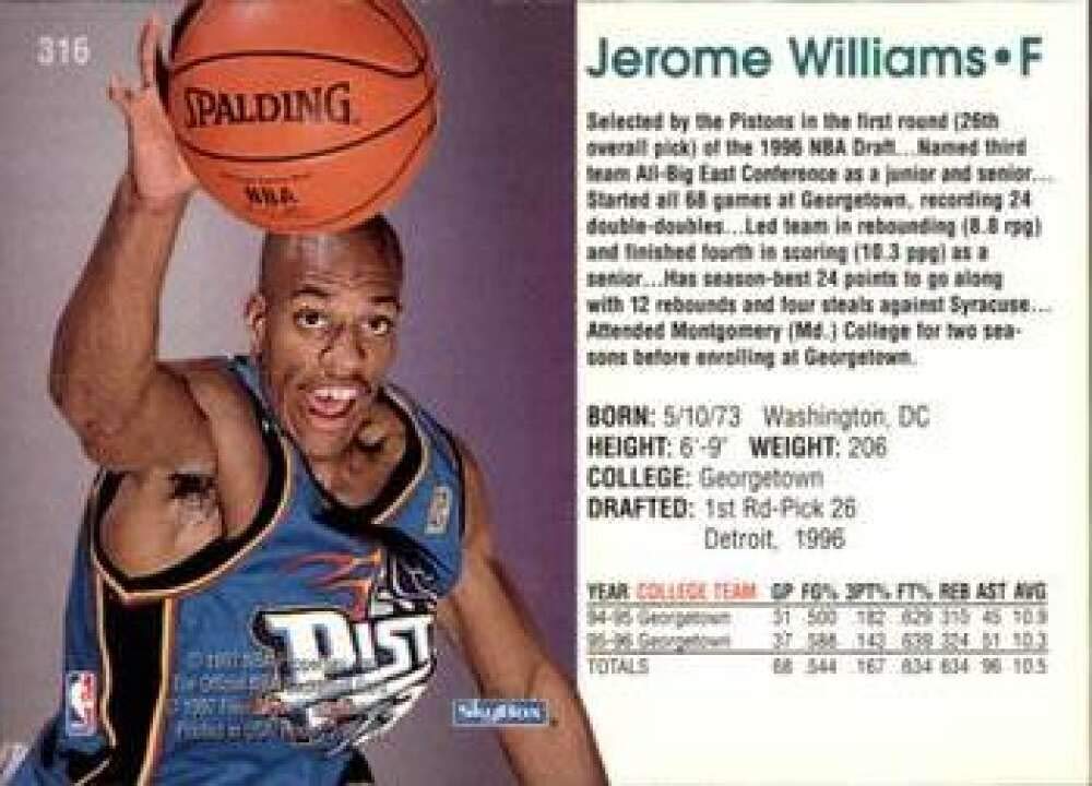 Amazon.com: 1996-97 NBA Hoops Series 2#316 Jerome Williams