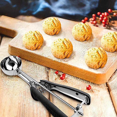 Cucchiaio per Gelato 4 cm o 5 cm o 6 cm, Porzionatori da Gelato, Cucchiaio Porzionatore Paletta, Dosatore Gelato per Gelato, Biscotti, Cucchiaio per Gelato in Acciaio Inox (5 cm) - immagine 3
