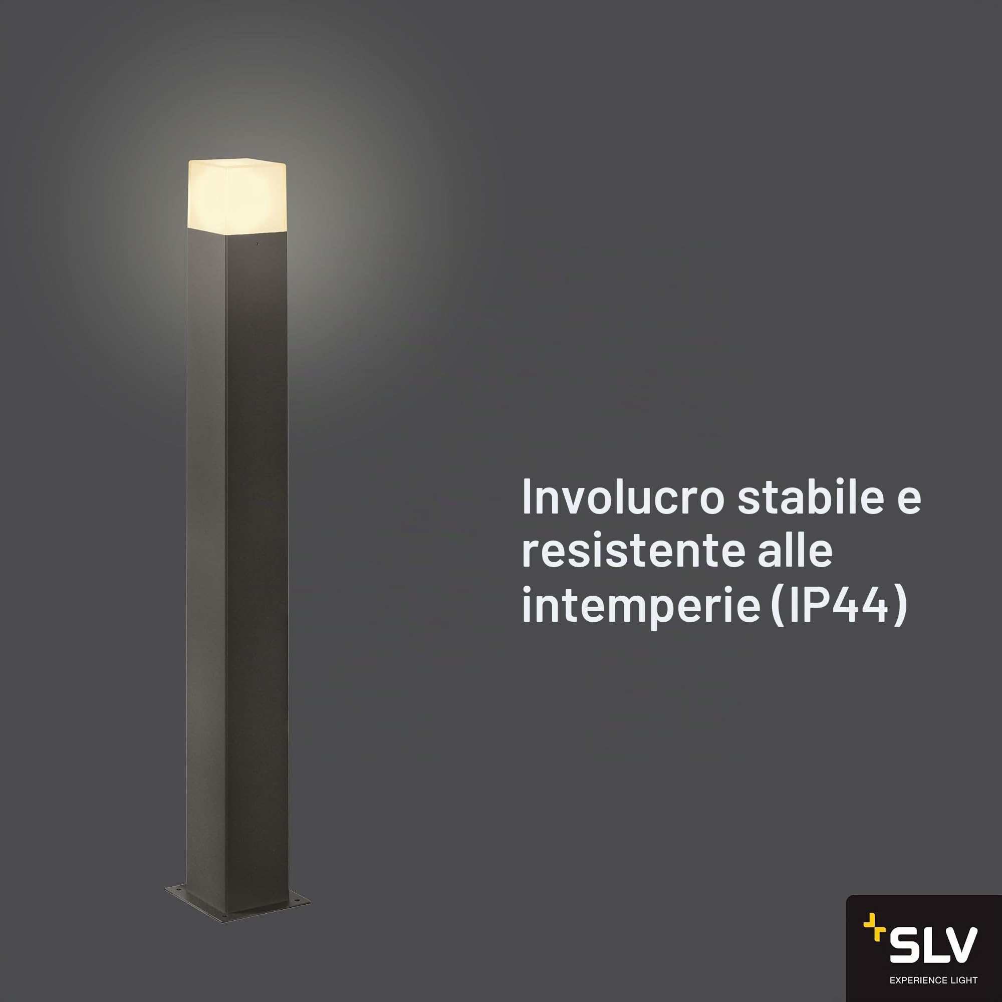 SLV Grafit 90 - Lampada da terra per esterni, per sentieri, pareti, ingressi, LED, da giardino, E27, IP44, 11 W, colore: Antracite
