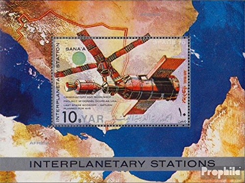 Prophila Collection Yemen del Nord (Arab Repubblica.) Block 135 (Completa Edizione) 1970 Spazio (Francobolli per i Collezionisti) Spazio