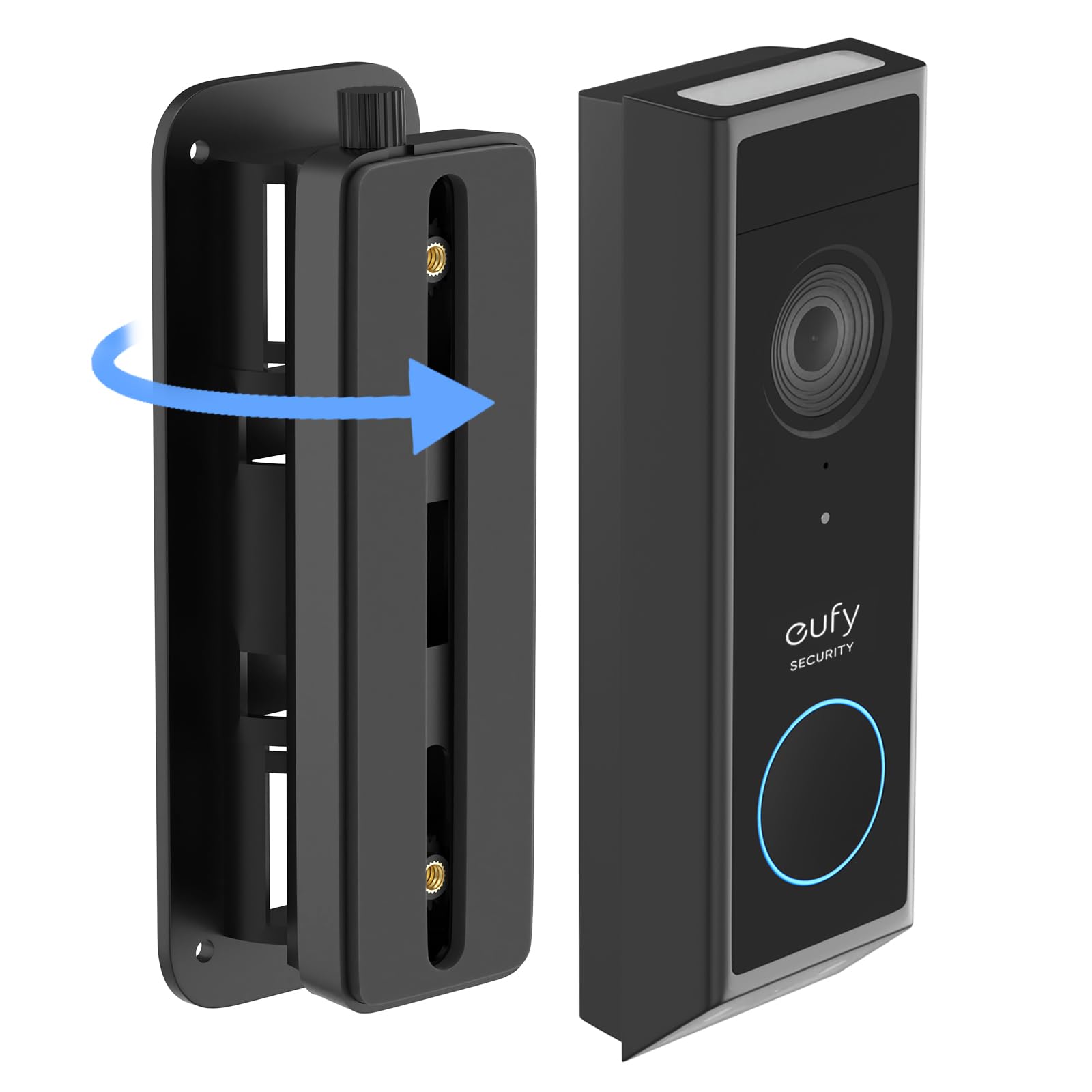 Doorbell Mount for eufy Video Doorbell E340/C31/C30/C210/S330/S220, Adjustable Angle from 35-145° for Wider View, Weather-Resistant Wedge Wall Bracket for eufy Doorbell, No Drilling/Screw Installation