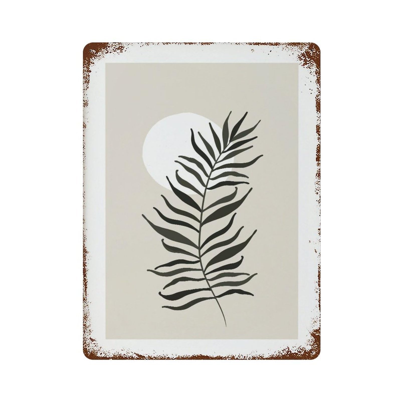 xiaoxiaoshen Minimalist Palm Leaf Boho Botanical Wall Decor Art Metal Tin Poster Modern Home Decor Art Home Bar Shop Decorations Vintage Sign 40x30cm