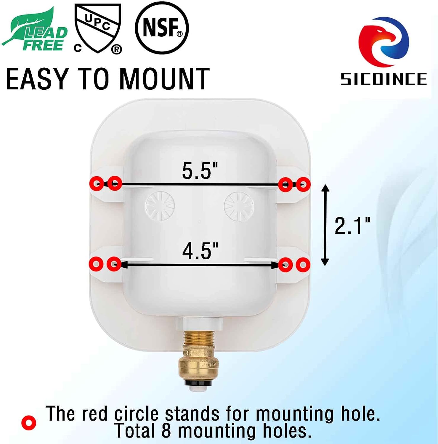Buy sicoince Ice Maker Outlet Box with Water Hammer Arrestor and 1/4