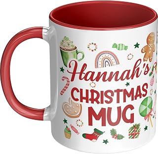 Personalized Christmas Mug - Custom With Name - Festive Coffee Cup for Holidays - Unique Gift - Ceramic Seasonal Drinkware (Xmas 1)