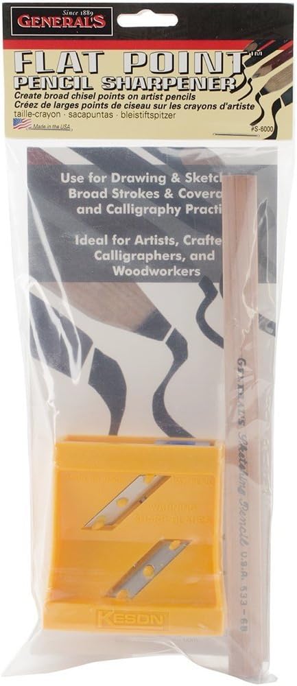 General Pencil Flat Point Sharpener,Black