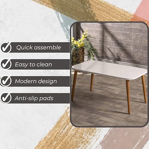 Miniatura 9 de Mesa auxiliar, mesa de centro rectangular de estilo moderno para sala de estar, mesa auxiliar rectangular moderna, mesas de centro para sala de