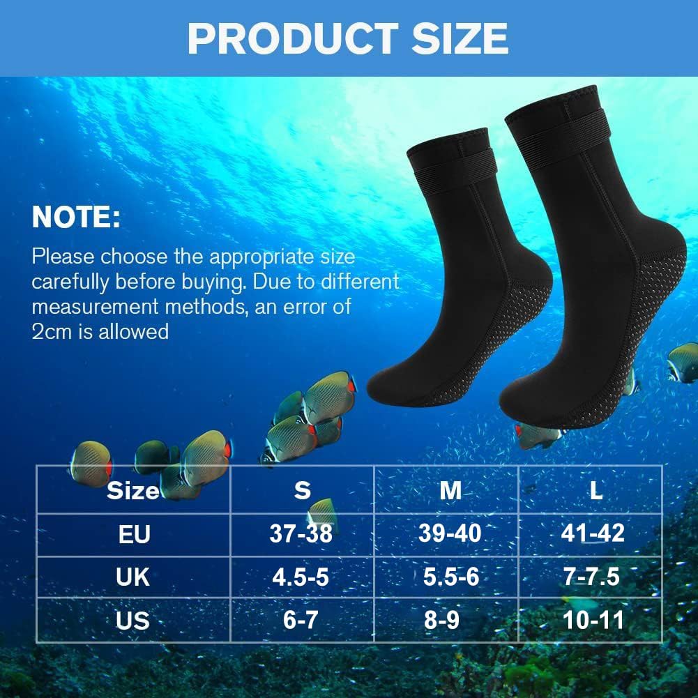 flintronic Calzini da Immersione, Calzini Neoprene, Calze in Neoprene da 3 mm, Calze Nuoto Antiscivolo, Calze Subacquea per Subacquee, Snorkeling, Surf, Vela, Immersioni, Kayak