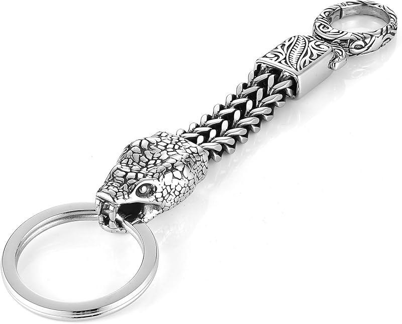 HZMAN Gothic Stainless Steel Motorcycle Keychain for Men | Hypoallergenic,Waterproof,A sturdy keychain,Rust Resistant,Gift