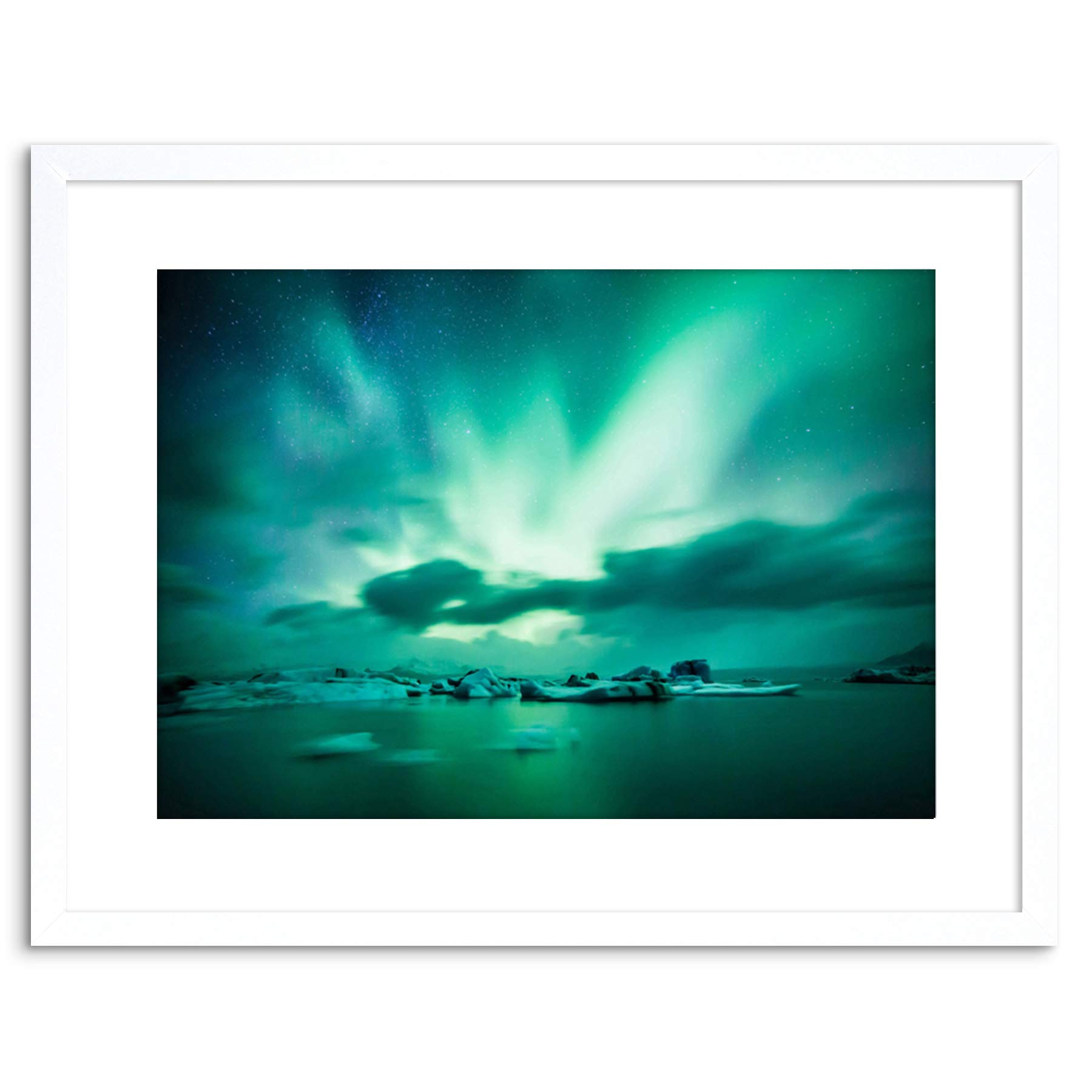 Wee Blue Coo SPACE PHOTO AURORA BOREALIS NORTHERN LIGHTS FRAMED ART PRINT POSTER F97X12291