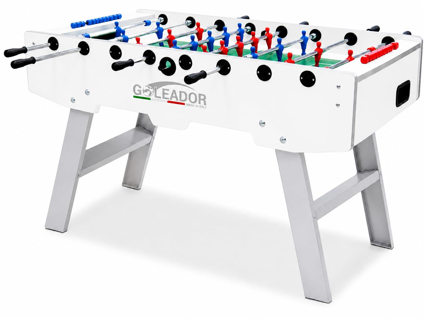 Garlando Calcio Balilla Evolution [Aste Rientranti o Uscenti] Made in Italy | Calcio da Tavolo Professionale, Biliardino, Calcetto Balilla Con Vetro Temperato, Gambe Pieghevoli, Palline Incluse, Compatto