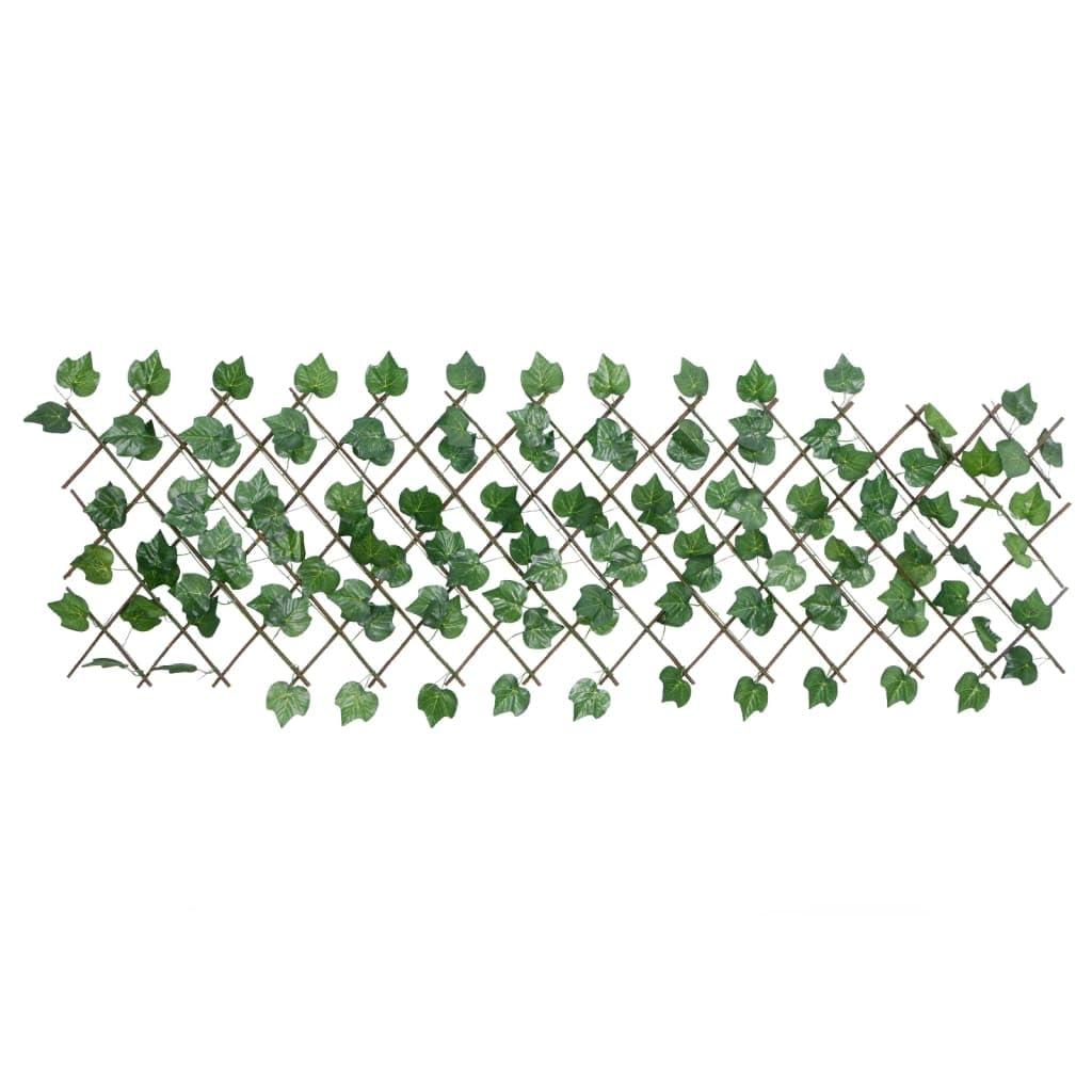 Treillis de feuille de vigne artificiel extensible 5 pcs en PVC et bois 70-190 cm x 30-60 cm pour jardin terrasse balcon, brise vue occultation protection intimité séparation clôture