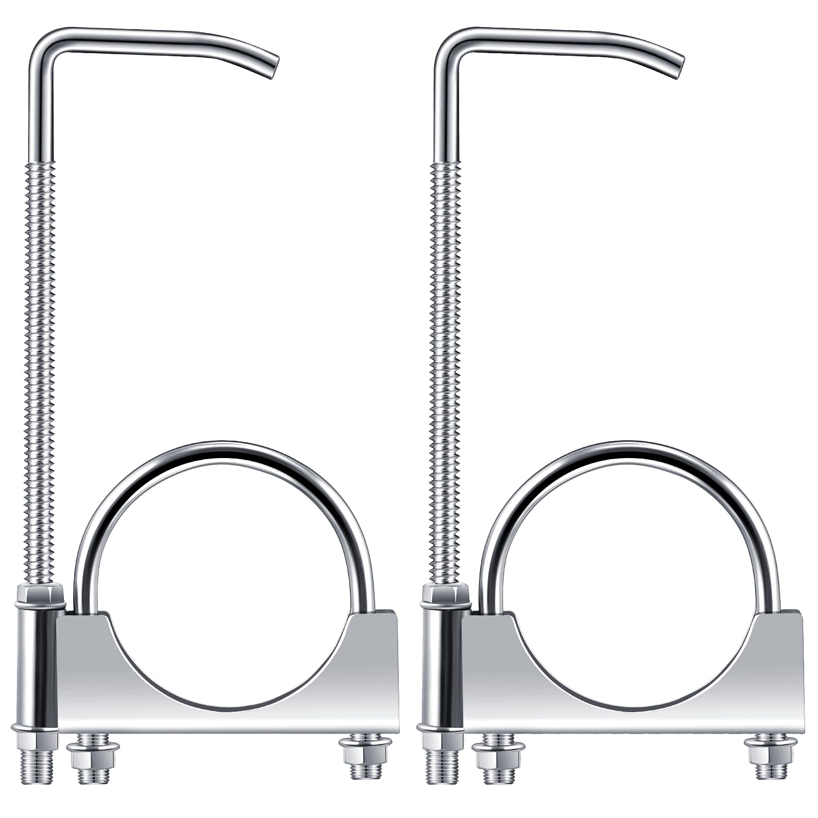 Datanly 2 Pcs Exhaust Clamp with Hanger Rear Muffler Hanger Universal Exhaust Hangers Exhaust System Hanger for Car Truck Exhaust Pipe (2.5 Inch)