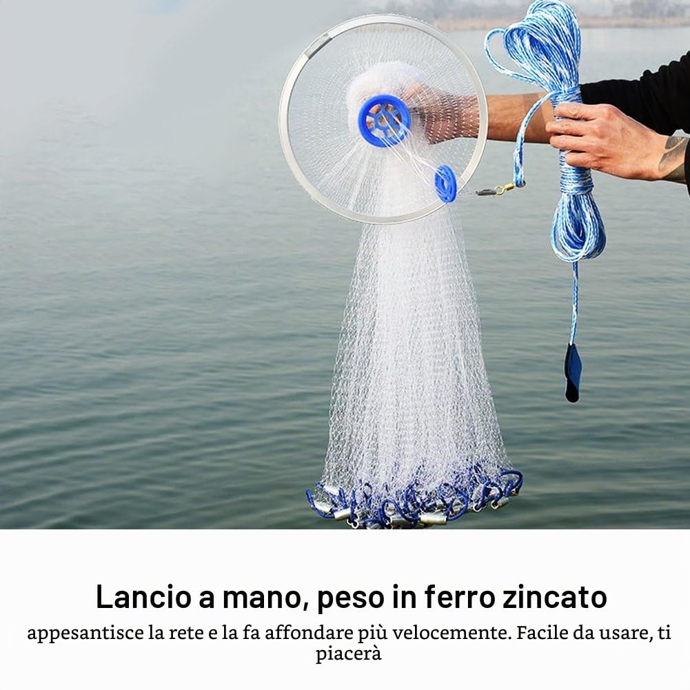 rete per maglie da pesca, Rete da pesca in nylon, in stile americano lanciata a mano in monofilamento da esterno
