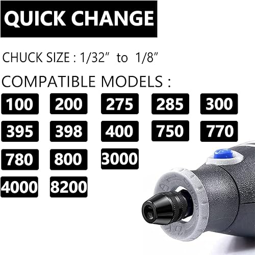 Miniatura 2 de Juego de 12 pinzas para portabrocas de latón, portabrocas sin llave de 1/32 a 1/8 pulgadas, repuesto 4485 4486 de cambio rápido Juego de