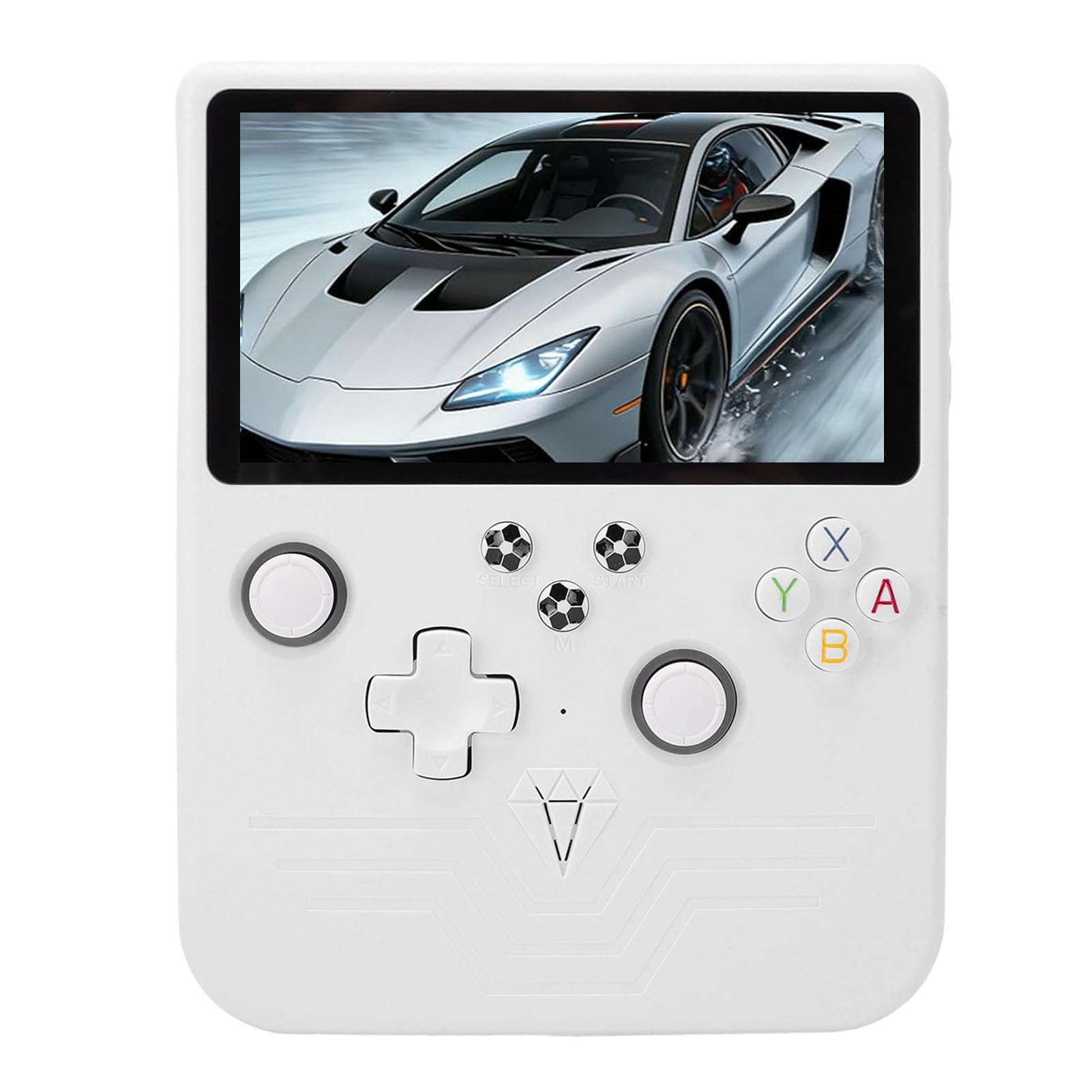 Tonysa Retro Gaming Konsole 6 Zoll, Handheld Spielkonsole mit HD Display, RGB Joysticks und 6000mAh , Tragbare Videospiel Konsole mit Über 30 Emulatoren Weiß