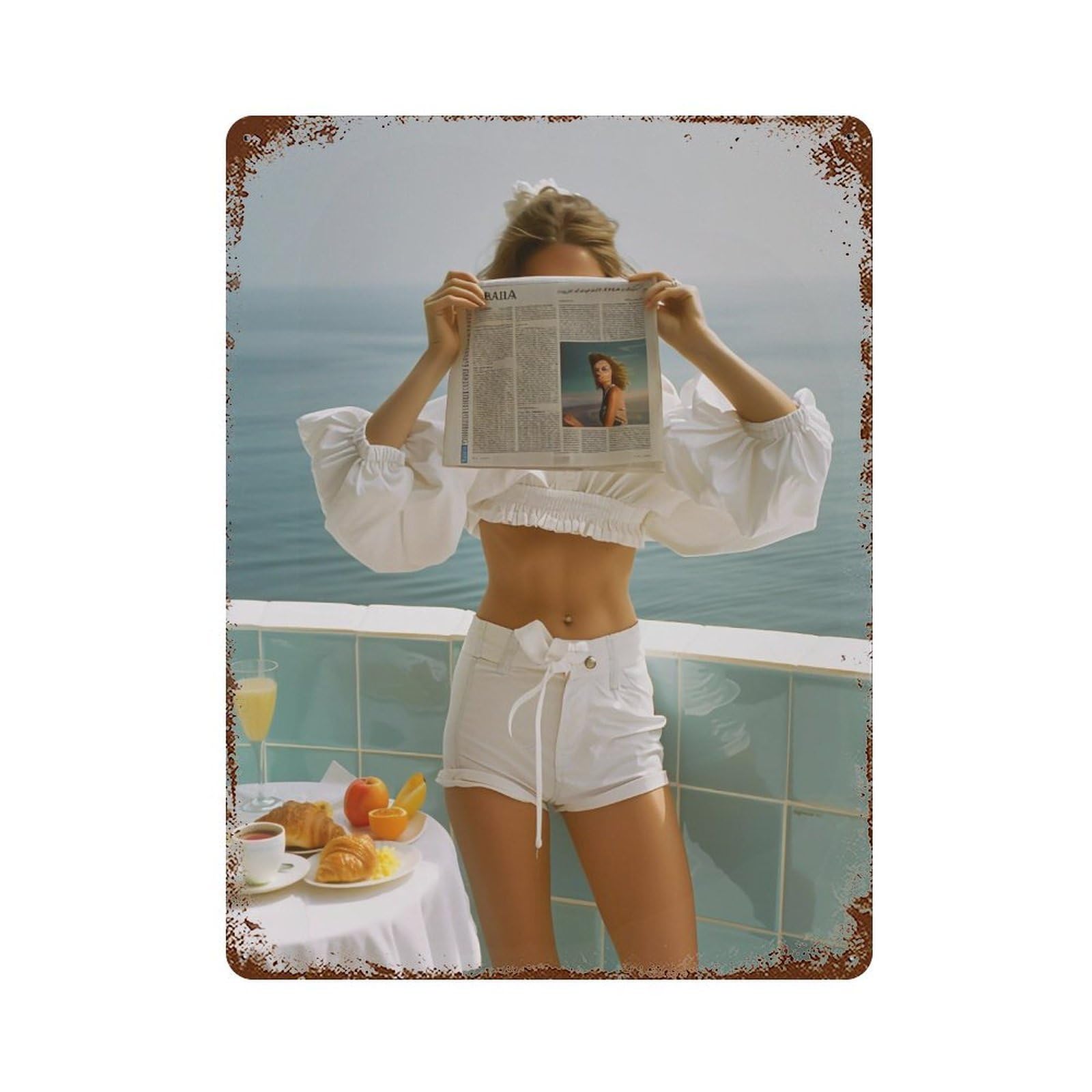 FHUYEURHRY Dolce Vita on The Balcony 03 Wall Decor Retro Iron Vintage Art Metal Tin Sign Poster Modern Home Cofffee Club Art Bar Shop Decorations Style-17 40x30cm