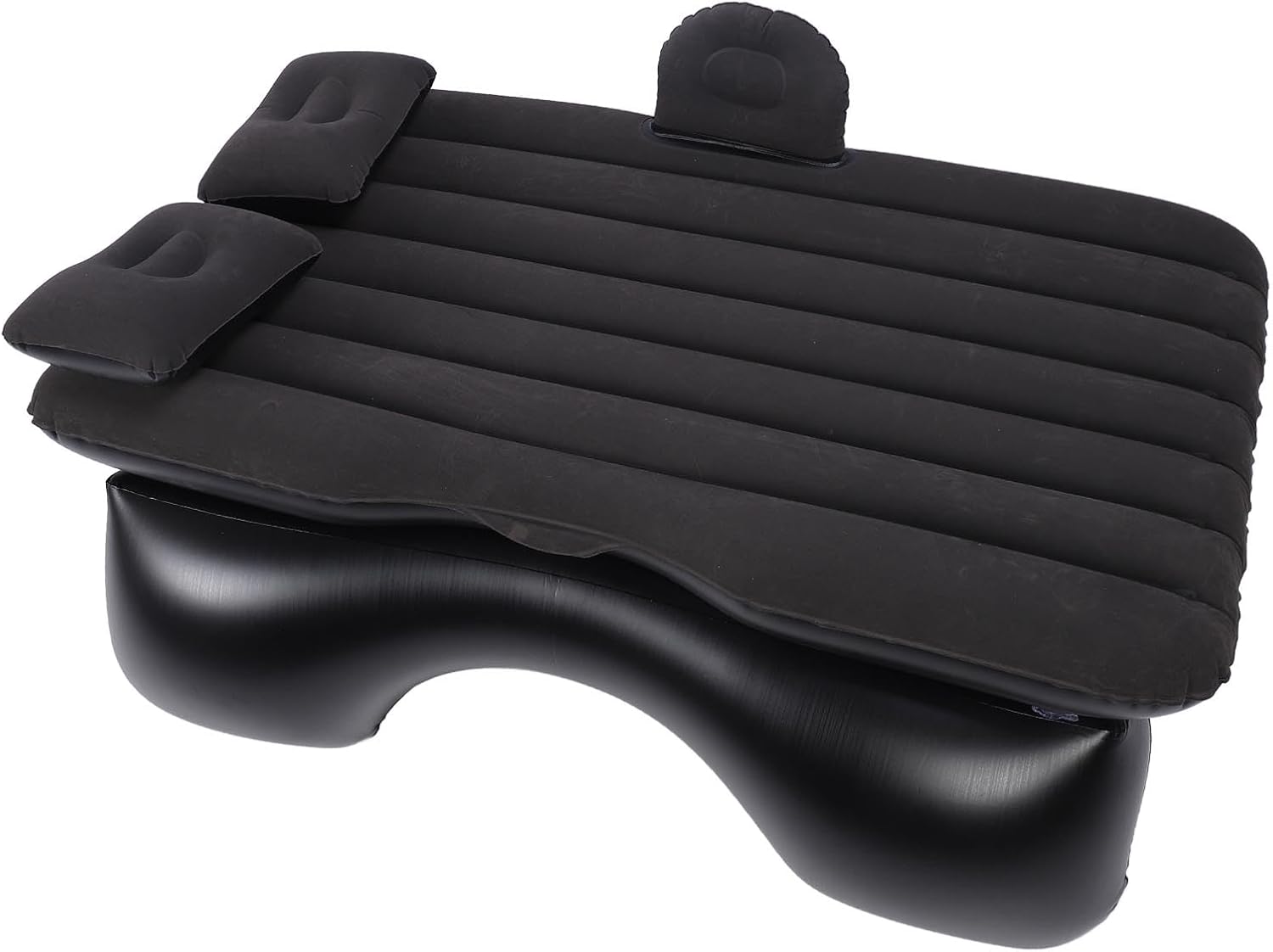Car Blow Up Bed Stable Support Portable Air Mattress with Pillows for Car Travel Camping, SUVs Trucks (Black)