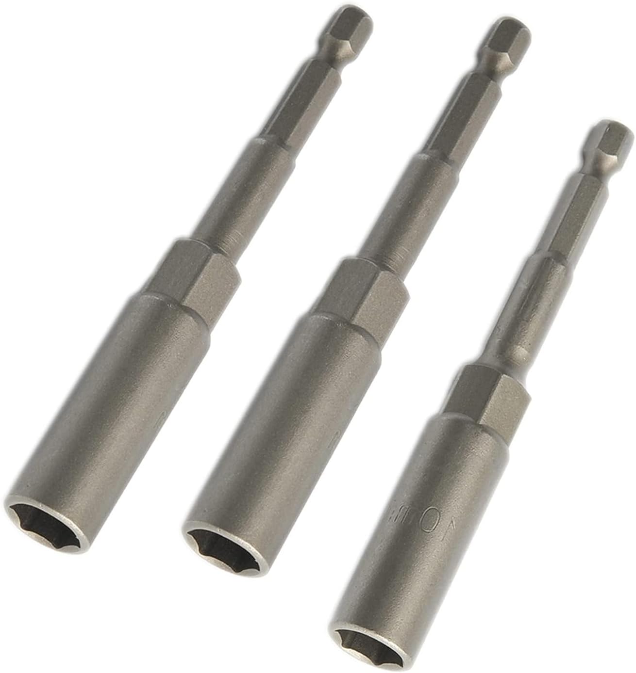 Auniwaig 1/4" Hex Shank Nut Driver Bit,Quick Change Socket Nut Impact Driver Adapter Metric No-magnetic,10mm Nut Driver Setter Drill Bits 3pcs
