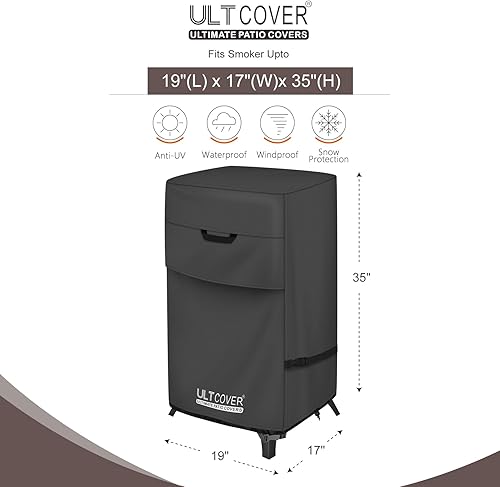Vista 29 de ULTCOVER Cubierta impermeable para parrilla de carbón para la mayoría de ahumadores redondos de 18 pulgadas, tamaño de hasta 23 pulgadas de diámetro