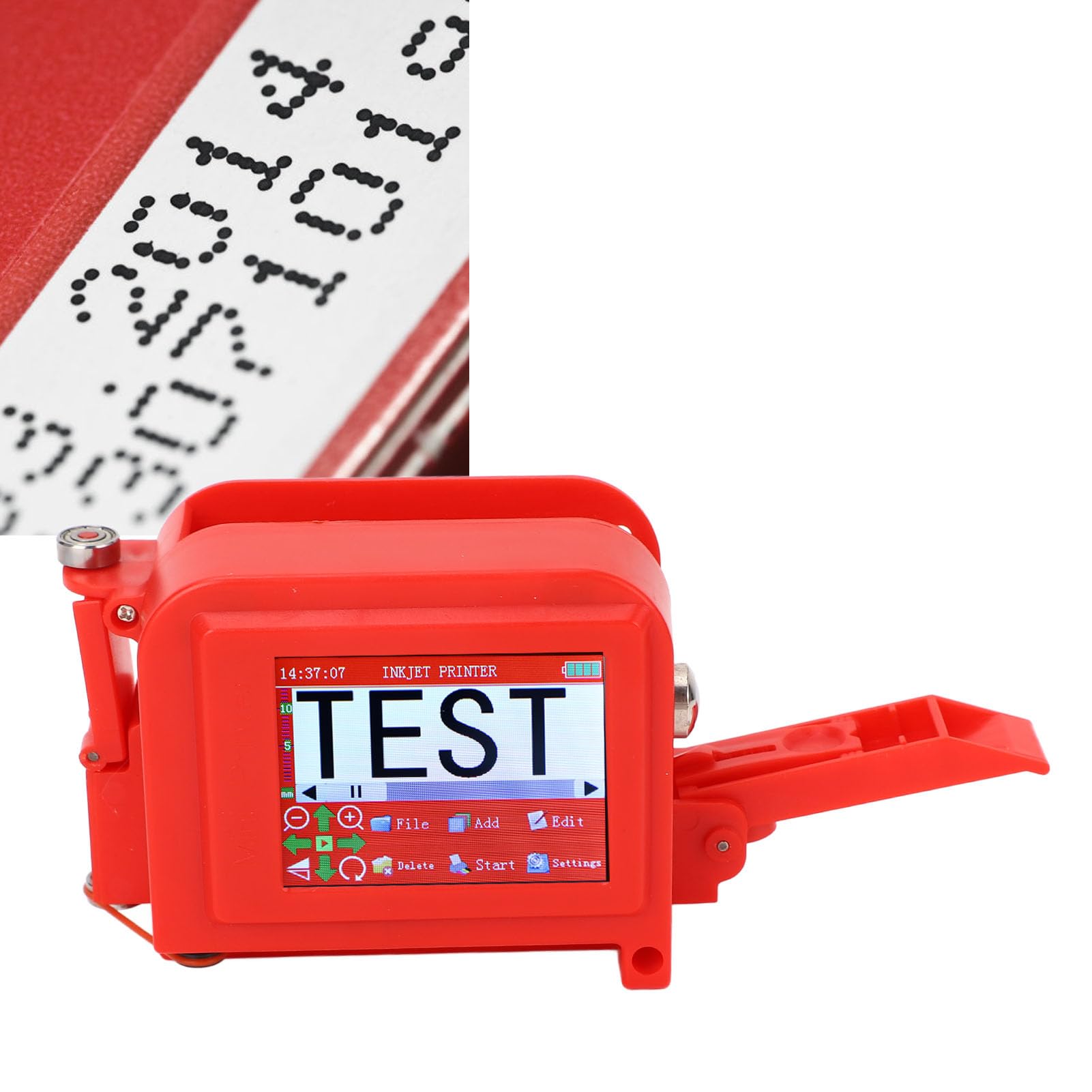 ViaGasaFamido Handheld-Tintenstrahldrucker mit 2,8-Zoll-Touchscreen 12,7 Mm für Stoff, Holz, Karton, Kunststoff, Industrieverpackung, Datum, Barcode, QR-Code-Markierung