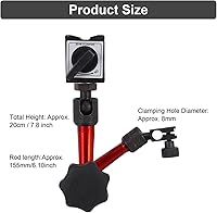 Vista 2 de KUIDAMOS Mini soporte de base magnética, base indicadora de dial, base magnética ajustable de 7.8 pulgadas con herramienta indicadora de tres