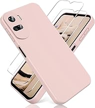Case Compatible with Honor 90 Lite 5G + [2 Pieces] Tempered Glass Screen Protector, Liquid TPU Silicone Cover - Pink