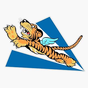 HOF Trading Flying Tigers - Avg 1941-1942 Vinyl Sticker Waterproof Decal Laptop Wall Window Bumper Sticker 5"