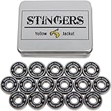 Yellow Jacket Premium Inline Skate Bearings, Roller Skate Bearings, 608, ABEC 11, Black Mamba (Pack of 16)