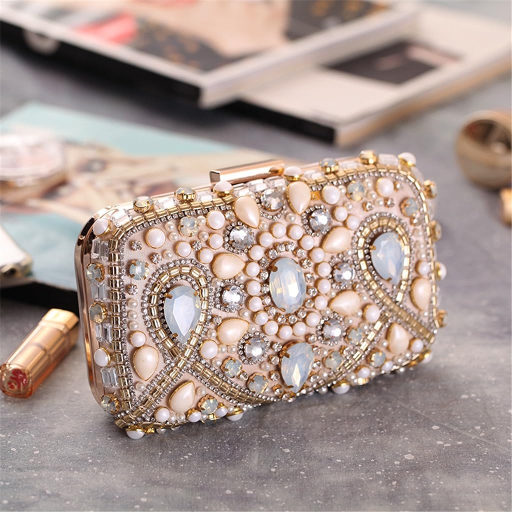 Bag female beaded dinner bag pearl and diamond clutch bag European and banquet dress bag