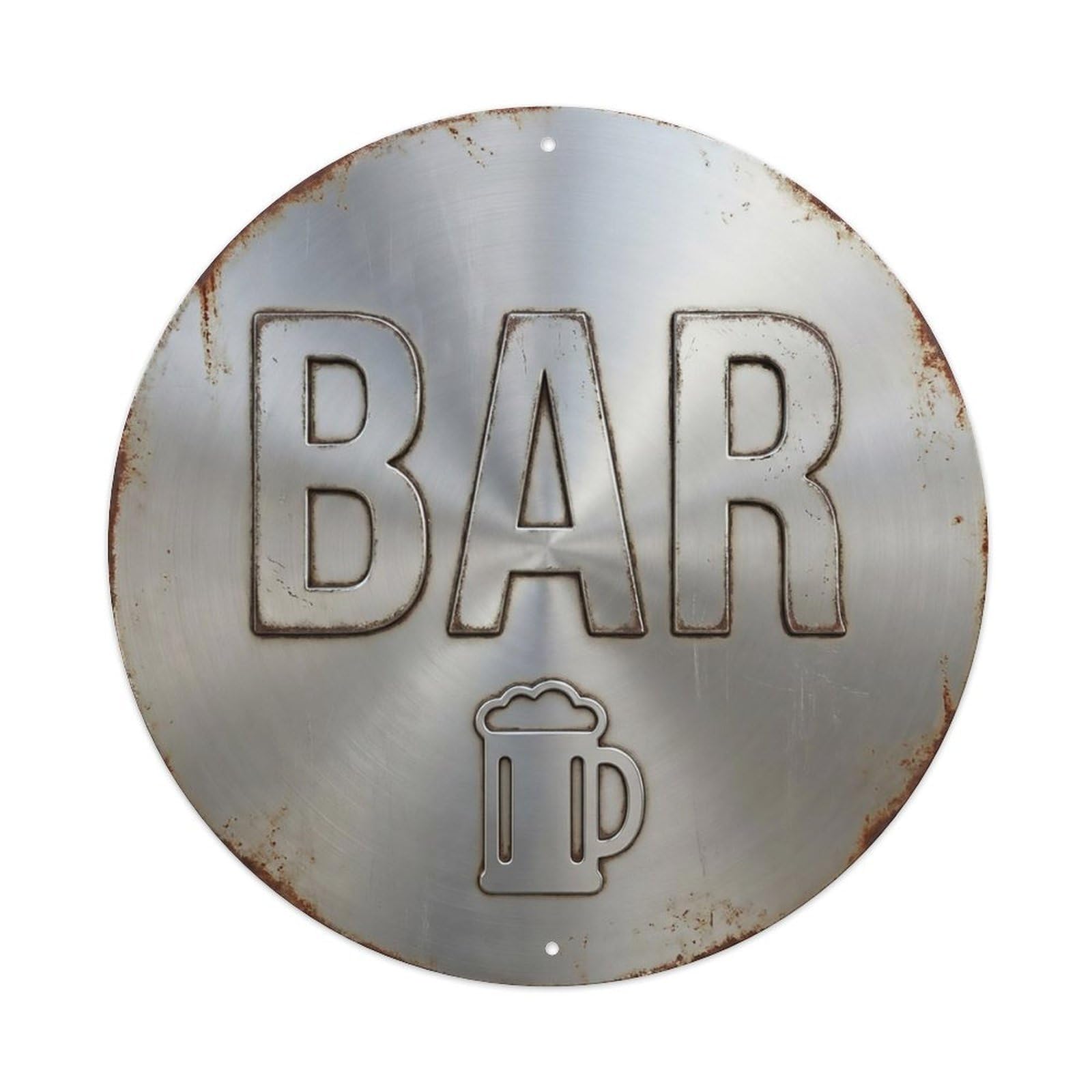 Vintage Beer BAR Nickel Plated Retro for Pub Metal Tin Sign