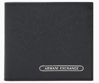 Armani Exchange Men's Jacques Bifold Coin Pocket, Black, One Size